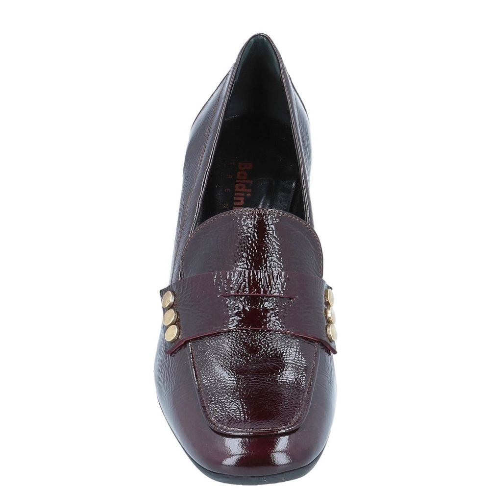 Baldinini Maroon Loafers w/ golden heels,  IT size 39/US size 8.5 - Picture 4 of 13
